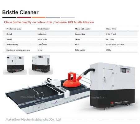 black and white steel Bristle cleaner use on the auto-cutter, increasing bristle lifespan by 40%